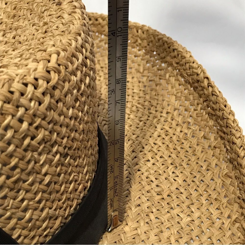 Importina Straw Hat Black Grosgrain Ribbon Bow Brimmed Summer Sun Hat - Picture 14 of 16